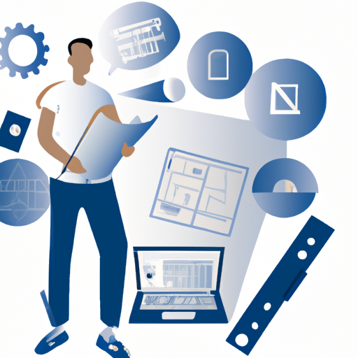 a person holding a blueprint and a lapto 512x512 78510348