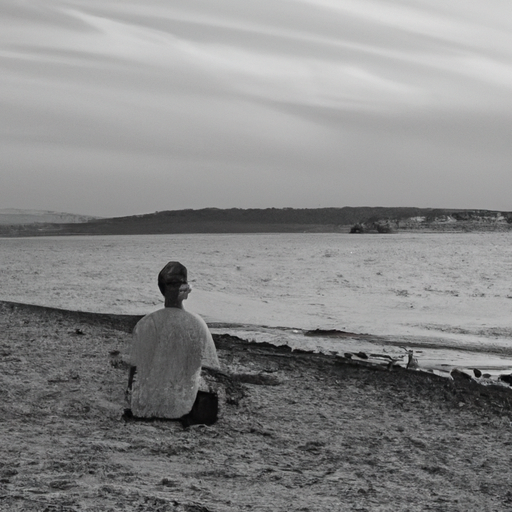 a person sitting on a beach meditating b 512x512 4848262