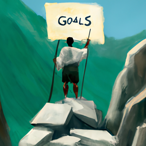 a person standing at the top of a mounta 512x512 36297718